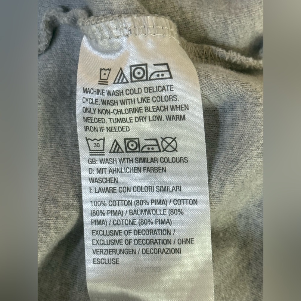 Isaac Mizrahi Heathered Light Gray Pima Cotton Pullover Hoodie With Pullstring - Picture 5 of 5